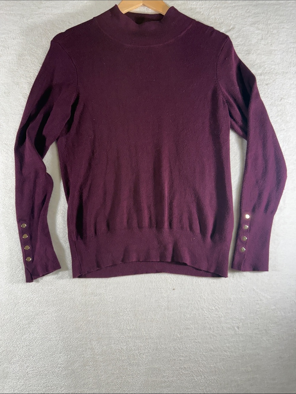 Lascana Women's Mock Neck Sweater - Deep Plum